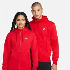 Nike Sportswear Club Fleece Men's Full-Zip Hoodie Red New